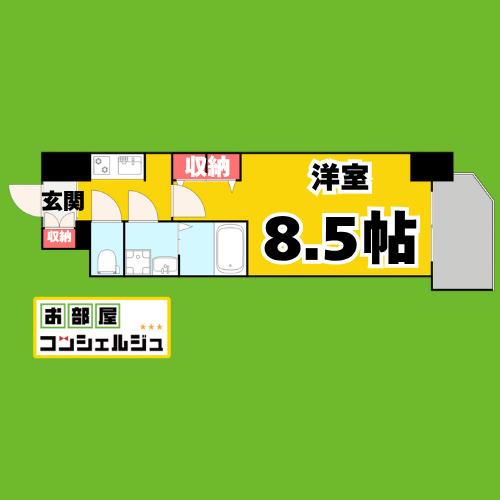 S-RESIDENCE黒川本通一丁目(1K/7階)の間取り写真