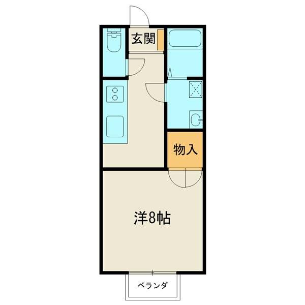 ジュエルコートB(1K/1階)の間取り写真