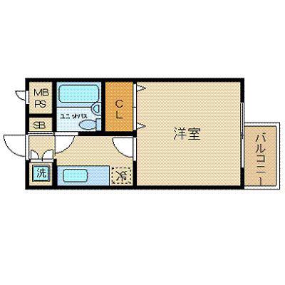 チサンマンション大町(1K/6階)の間取り写真