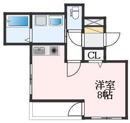 ボスコヴィラ(1K/2階)の間取り写真