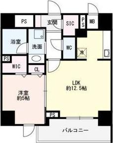 FLAIR丸の内(1LDK/6階)の間取り写真
