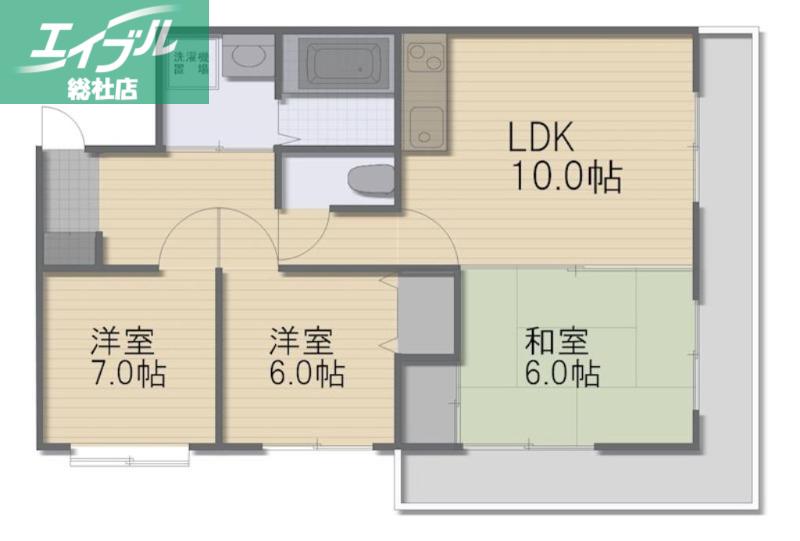 ピュアステージイタノ(3LDK/3階)の間取り写真