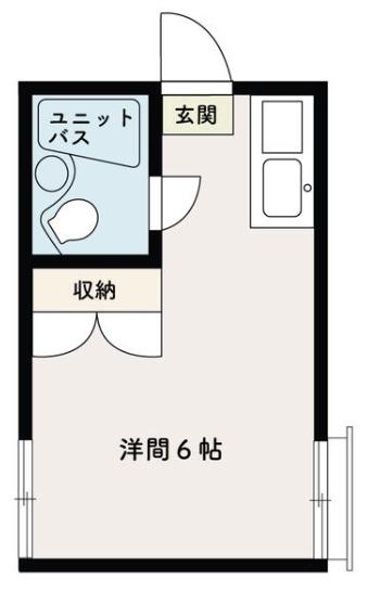 コーポスカイ(ワンルーム/2階)の間取り写真