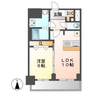 RICHEDOR古出来(1LDK/11階)の間取り写真