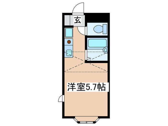 ラヴェンナ(ワンルーム/2階)の間取り写真