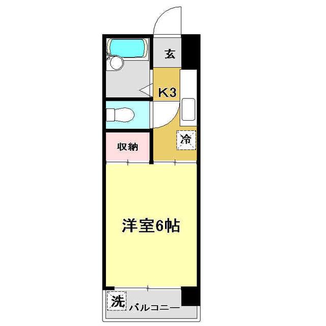 オリオンズマンション(1K/3階)の間取り写真