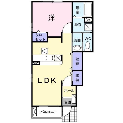 サンライズつるぎ(1LDK/1階)の間取り写真