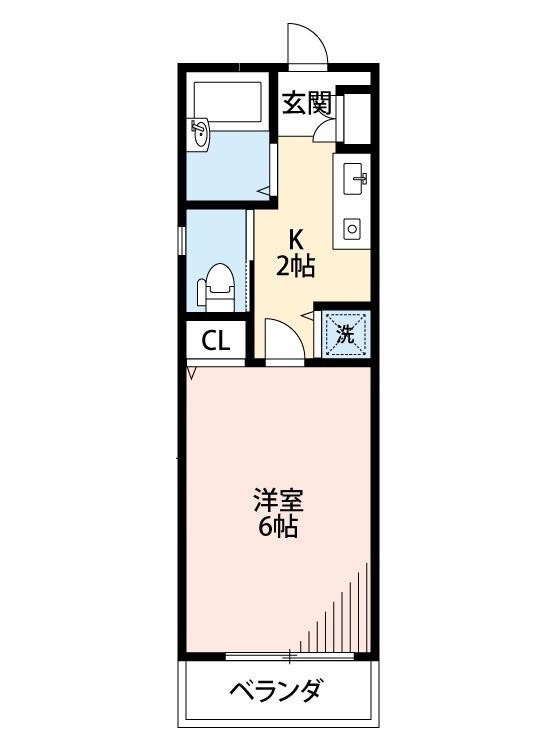CASAYOKOHAMASHI(1K/1階)の間取り写真