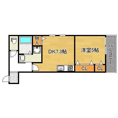 フジパレス西脇Ⅰ番館(1DK/3階)の間取り写真