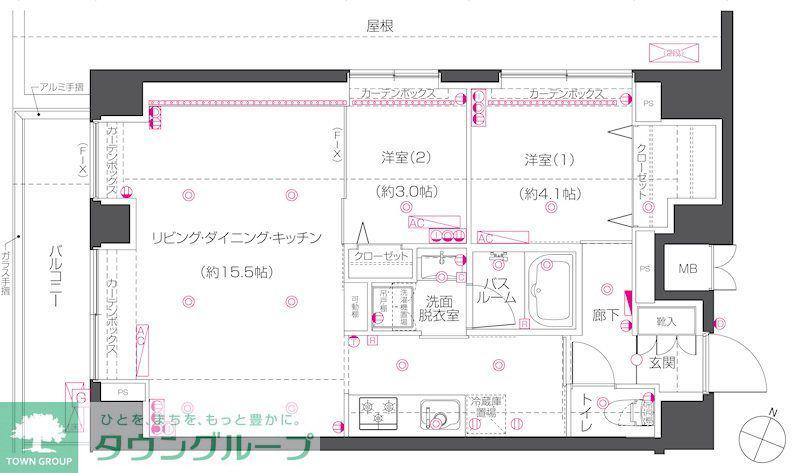 ZOOM練馬高野台(2LDK/4階)の間取り写真