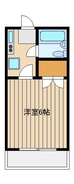 金川コーポ(1K/1階)の間取り写真