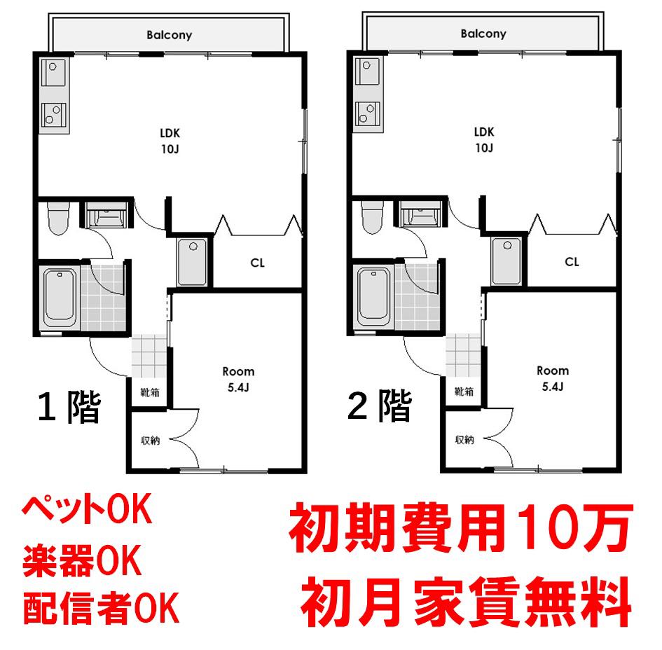 サンパレス高崎飯塚A(3LDK/1階)の間取り写真