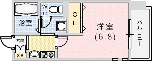 プレサンス神戸駅前(1K/6階)の間取り写真