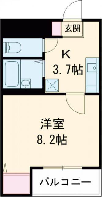 コンフォート宮本町(1K/1階)の間取り写真