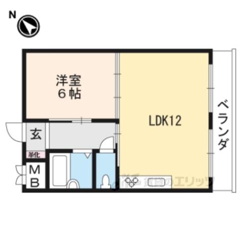 ロイヤルハイツ古川(1LDK/2階)の間取り写真