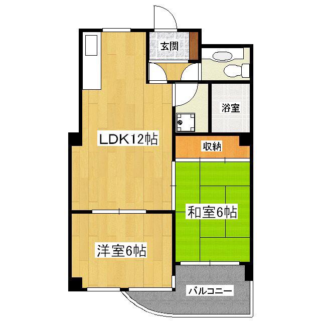 ユーティ唱(2LDK/4階)の間取り写真