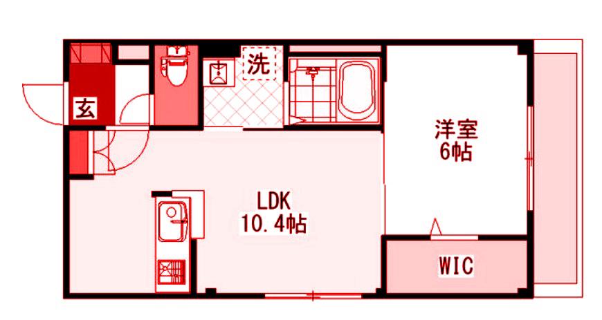 ハイステージ金沢文庫(1LDK/2階)の間取り写真