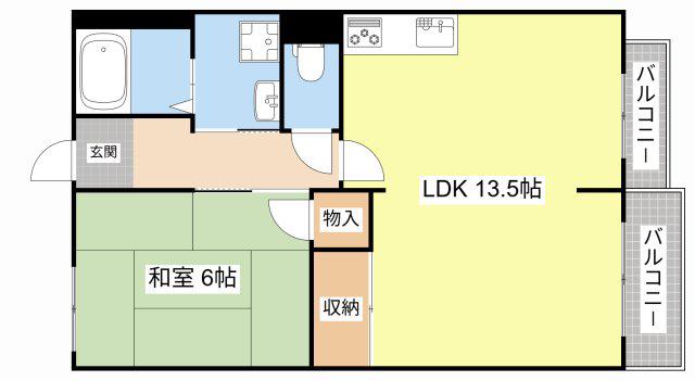 アネックスモリヤマA棟(1LDK/2階)の間取り写真
