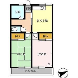 ハイツ呉竹(2DK/1階)の間取り写真