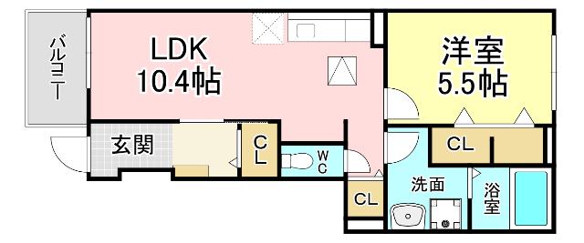 サン フォレスト(1LDK/1階)の間取り写真