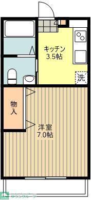 メゾン武蔵(1K/3階)の間取り写真