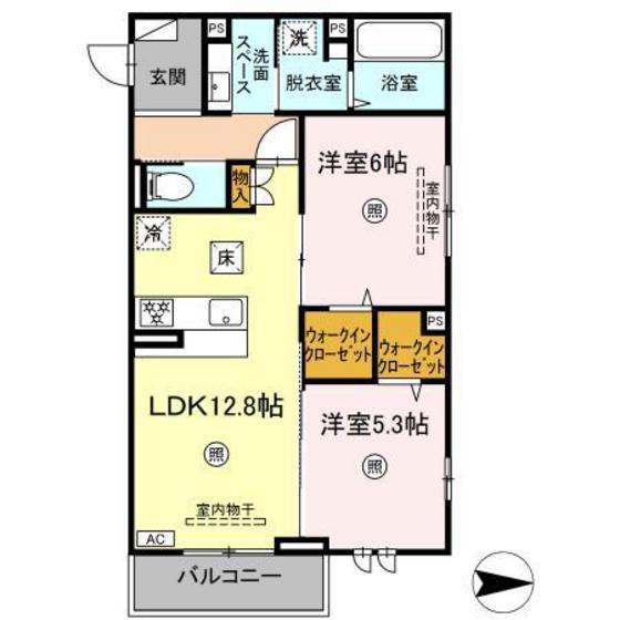 メゾン中筋(2LDK/2階)の間取り写真