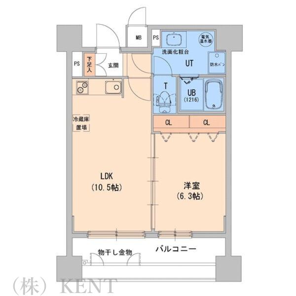 エナコート知事公館前(1LDK/7階)の間取り写真