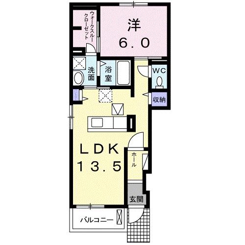 エルドラード葵I(1LDK/1階)の間取り写真