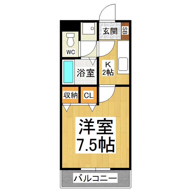 プライム草間(1K/2階)の間取り写真