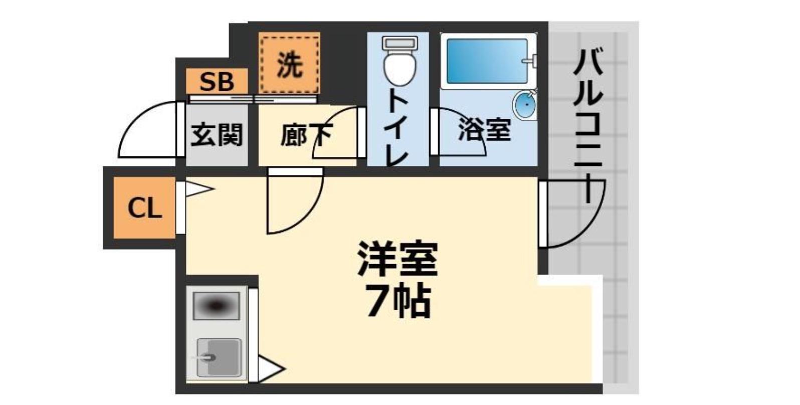 ピュアドーム博多アクティオ(1K/4階)の間取り写真
