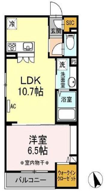 レジデンス葛西II(1LDK/3階)の間取り写真