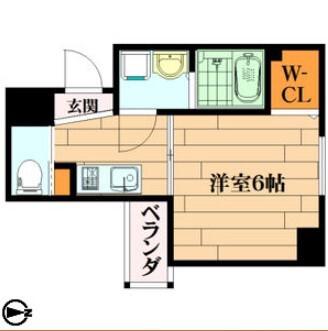 HERITAGE夕陽丘(1K/9階)の間取り写真