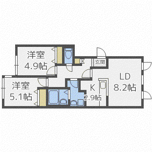 アン・ソレイユ(2LDK/2階)の間取り写真
