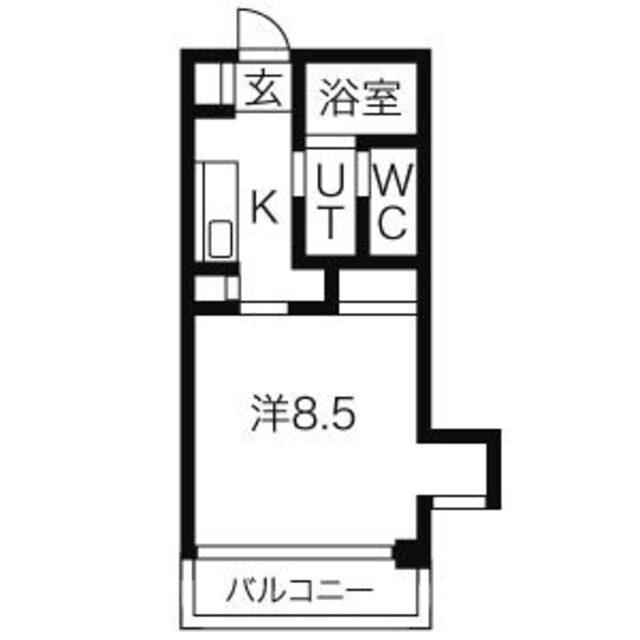 パックス御器所(1K/2階)の間取り写真