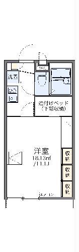 レオパレスマルベリーランチB(1K/1階)の間取り写真