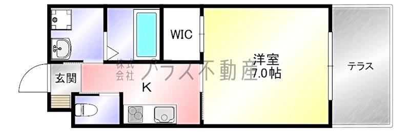 CUORE THE GARDEN NOGATA(1K/1階)の間取り写真