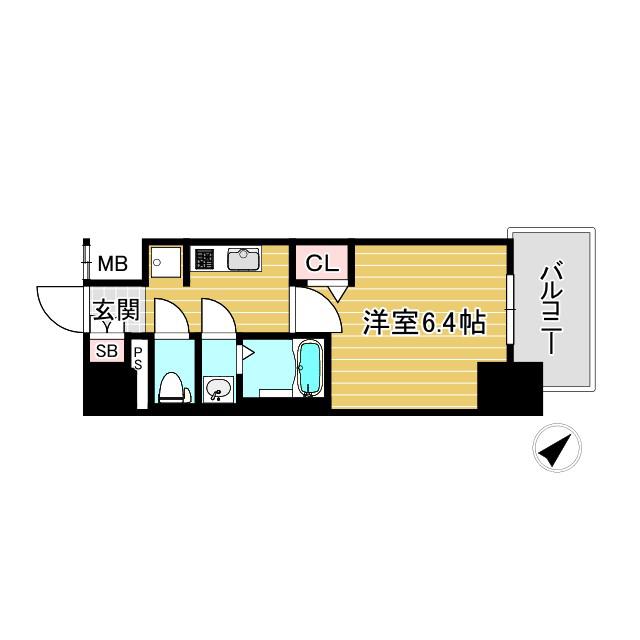 アドバンス名古屋シュテルン(1K/7階)の間取り写真