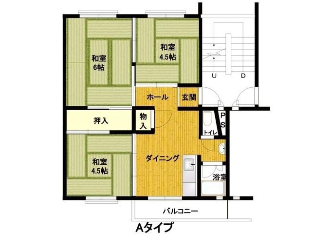 伊丹鴻池5号棟(3DK/5階)の間取り写真
