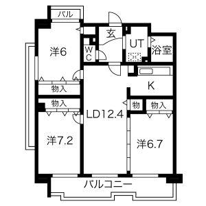 ふじハイツ(3LDK/3階)の間取り写真