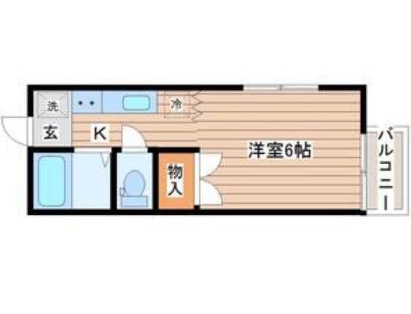 ファインハイツ川内(1K/1階)の間取り写真