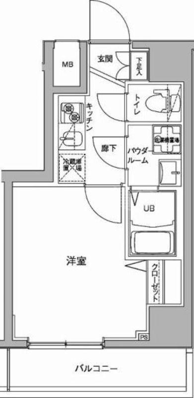 ジェノヴィア川崎駅グリーンヴェール(1K/8階)の間取り写真