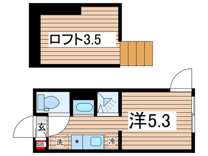 ARBRE 小岩(ワンルーム/2階)の間取り写真
