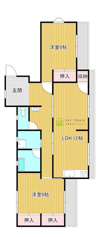 Nベース(2LDK/1階)の間取り写真