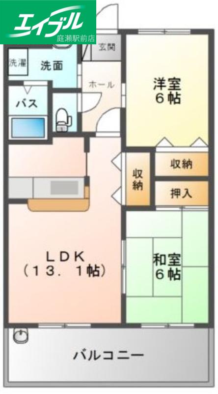 サンルーム秋桜(2LDK/1階)の間取り写真