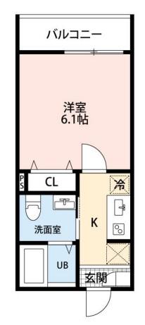 小平市学園西町アパート(1K/2階)の間取り写真