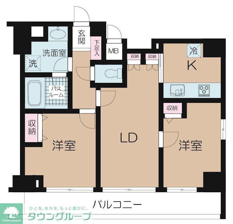 AXAS新江古田(2LDK/7階)の間取り写真