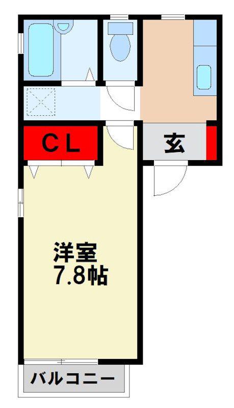 アヴェニール二日市(1K/2階)の間取り写真