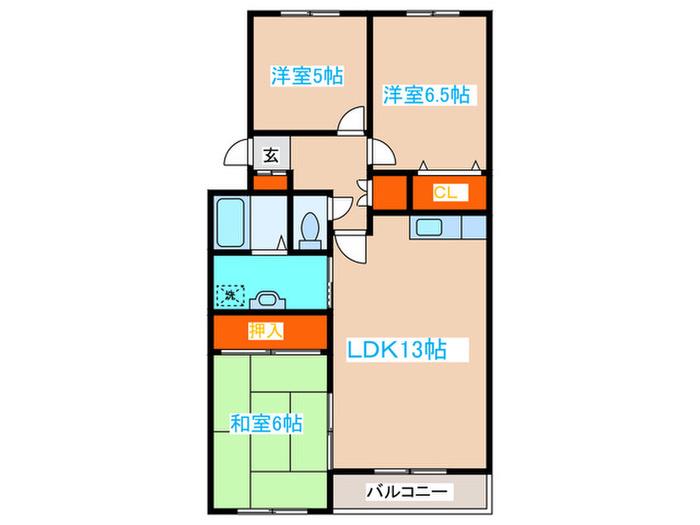 クリーンハウス519(3LDK/2階)の間取り写真