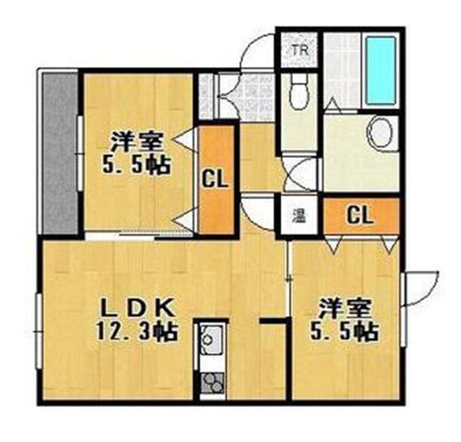 RS COURT(2LDK/1階)の間取り写真