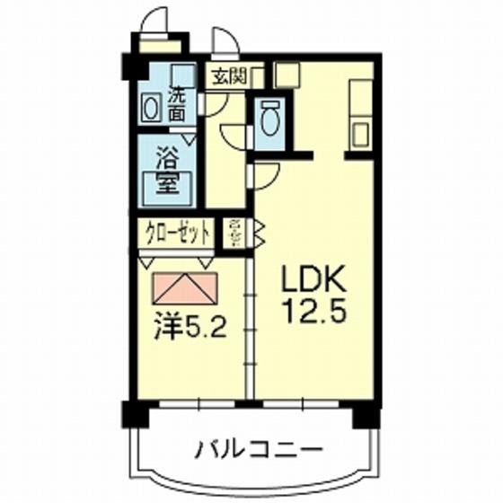 ウッドフォレストマンションB棟(1LDK/5階)の間取り写真